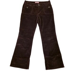 JORDACHE Brown Corduroy Pants Women's 17 Y2K Bootcut Mid Rise Retro Indie Grunge